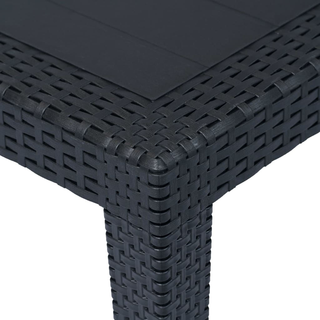 Gartentisch Anthrazit 150 x 90 x 72 cm Kunststoff Rattan-Optik